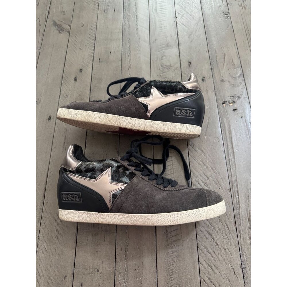 Ash Guepard Bis Black Suede Leather Hidden Wedge Sneakers Size 37 7